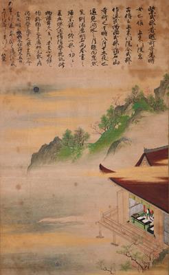 紫式部石山詣図幅