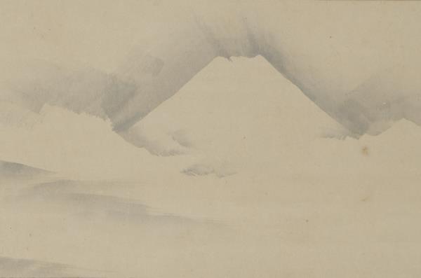 円山応挙画・織仁親王御讃　富士山図並織仁親王画讃和歌幅