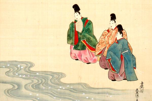 韶仁親王御讃芳野川画幅